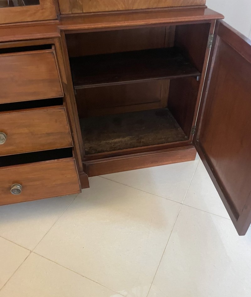 Large Antique George III Quality Mahogany Breakfront Bookcase 238 x 286 x 62 cm - Image 11